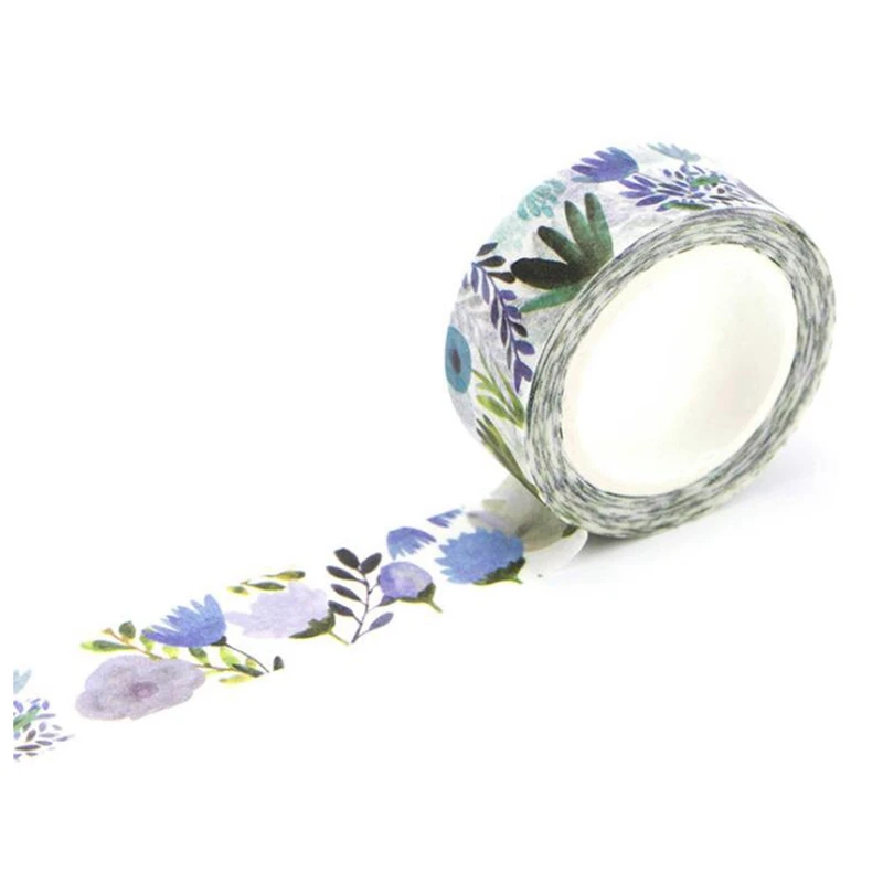 2 шт 1 5 см широкие пышные цветы Васи Лента Клейкая Сделай Сам Скрапбукинг наклейка