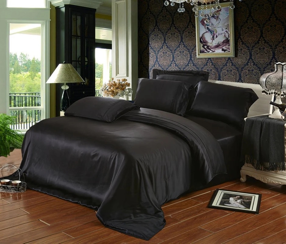 Набор из 4 простыней и пододеяльников пододеяльник 19 мм 100% шелк тутового