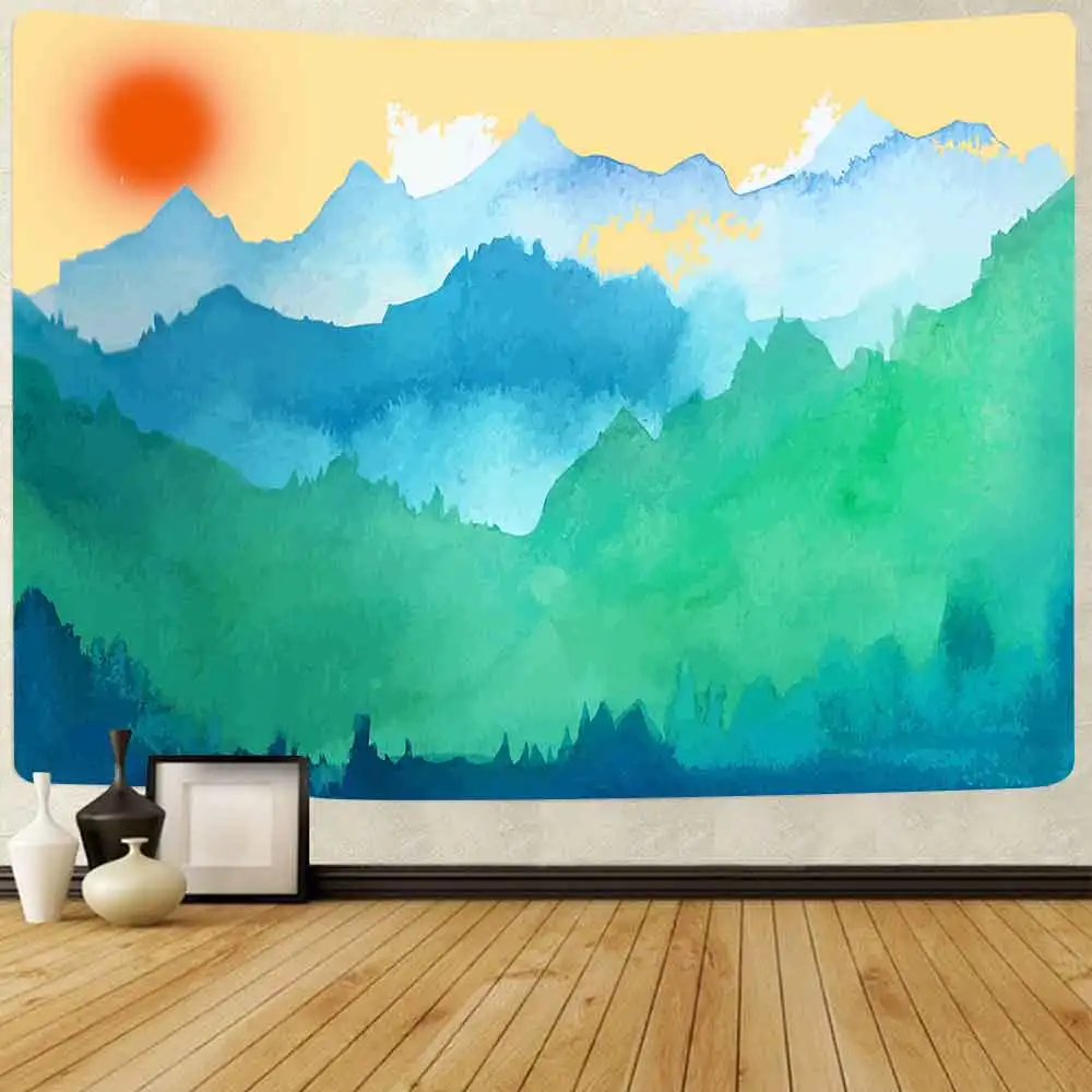 Simsant мультяшный лесной гобелен зеленые растения Древо-психоделические джунгли