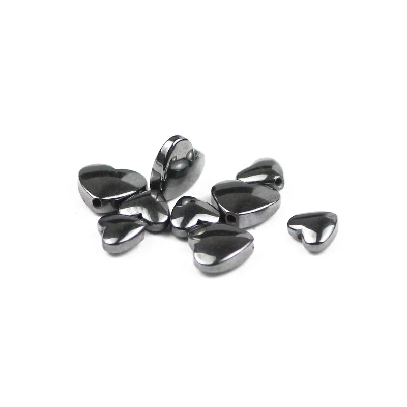 

WLYeeS Vertical hole Love heart shape Hematite beads Natural Stone for Earring Pendant Spacer Loose beads Jewelry Making DIY 15"