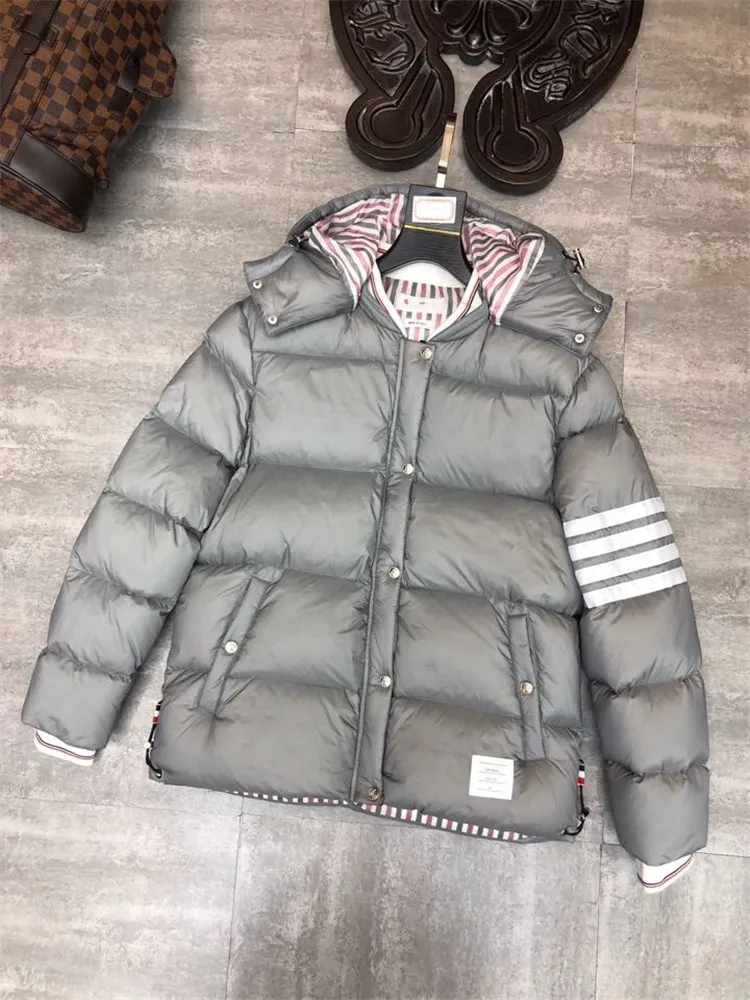 Модные брендовые мужские пальто TB THOM свободный короткий пуховик с капюшоном