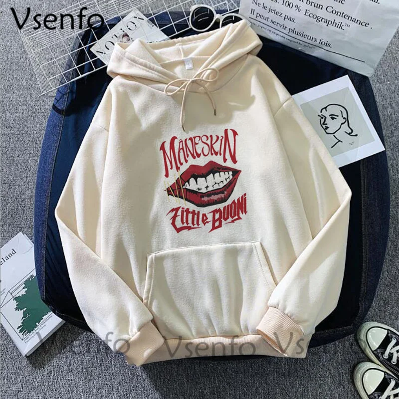 

Maneskin Hoodies Sweatshirt Italian singer Hoodie Harajuku Women hooded Sweatshirts pullover Streetwear Casual Oversize clothing