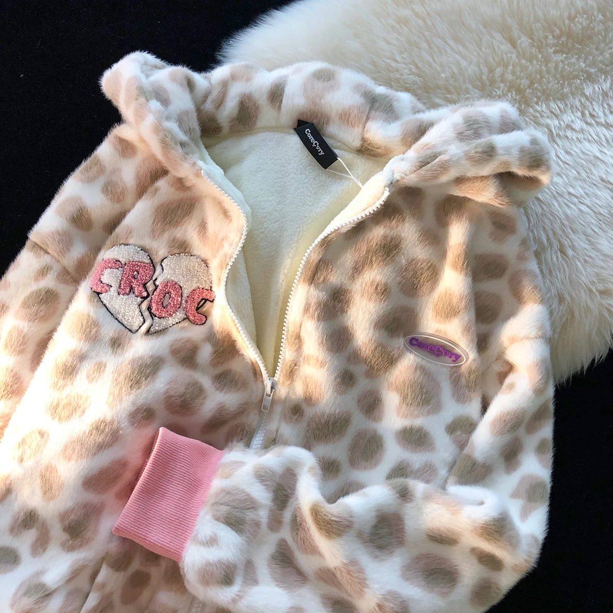 

Женская куртка из искусственной овечьей шерсти, с капюшоном, в стиле хип-хоп