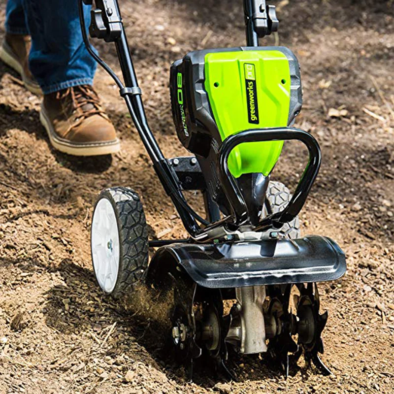 GREENWORKS 82V 10&quot Hand Push Power Tiller/Cultivator Rotary Cropper Small Farm Machinery Walking Cultivator Battery Not Included |