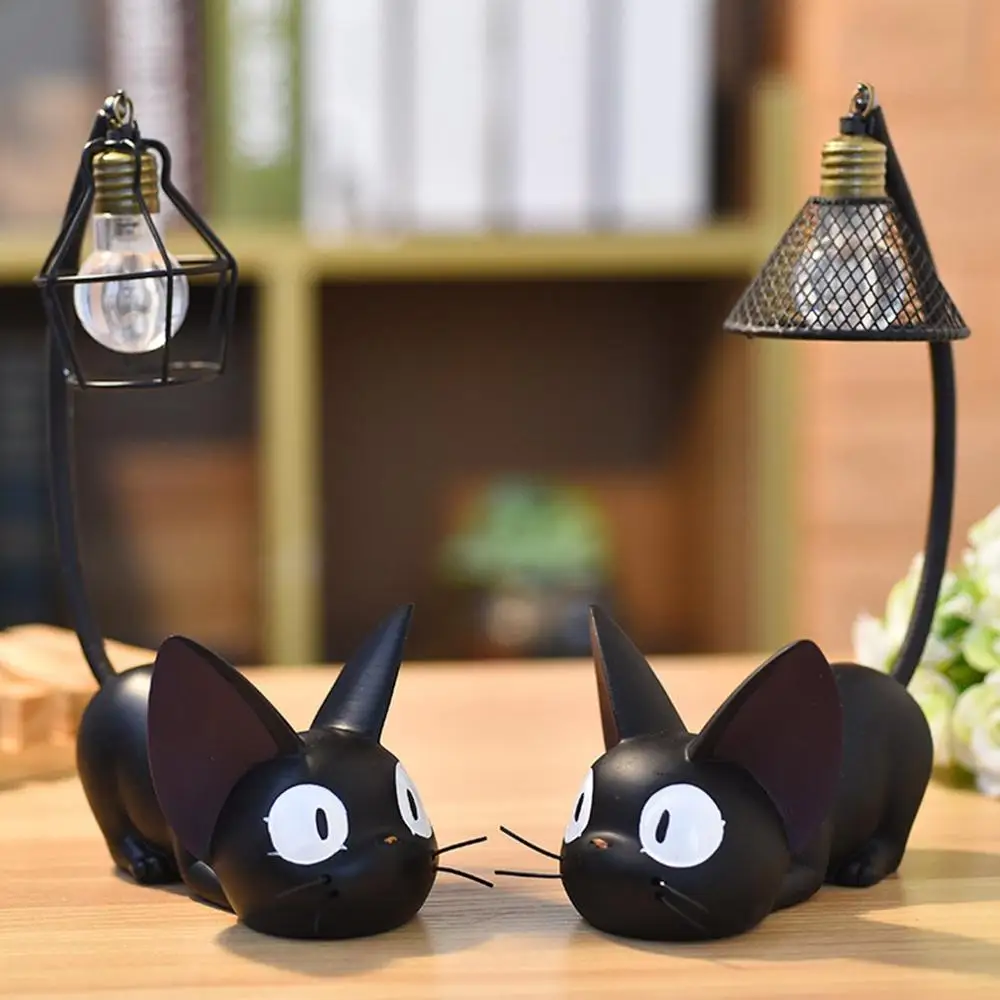 

Bedside Night Light Creative Magic Jiji Cat Night Light Home Resin Crafts Ornaments Home Desktop Decoration Ornaments Kid Gifts
