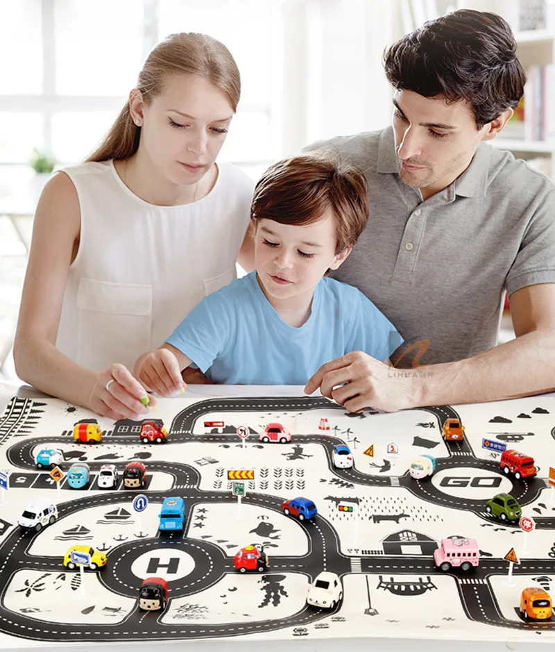 100cm*130cm Baby Kids Floor Play Mats Rug Traffic Road Sign Car Track City Carpet Activity Toy Gifts Children's Crawling | Игрушки и