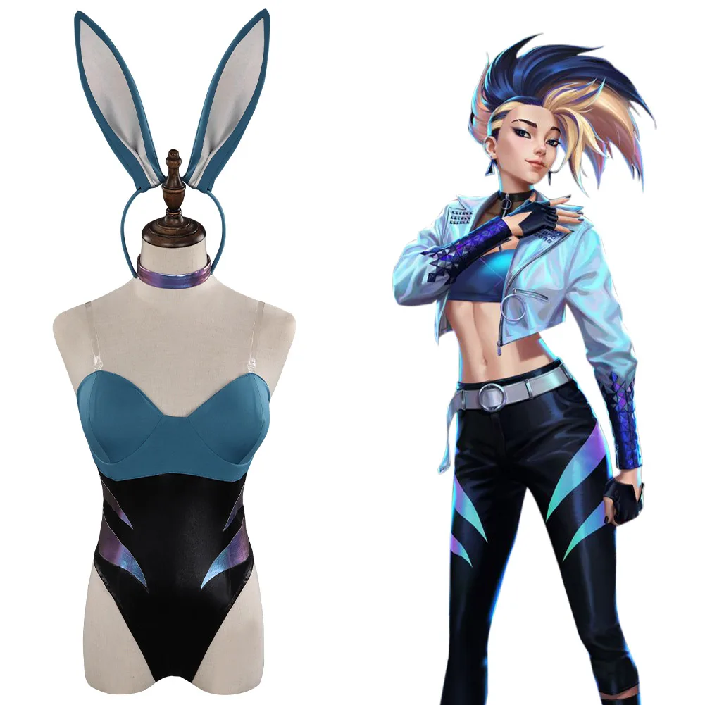 

Костюм LoL Akali Sexy Nurse V, изгой, убийца, KDA, косплей, костюм кролика, комбинезон для девочек, наряды, Хэллоуин, карнавальный костюм
