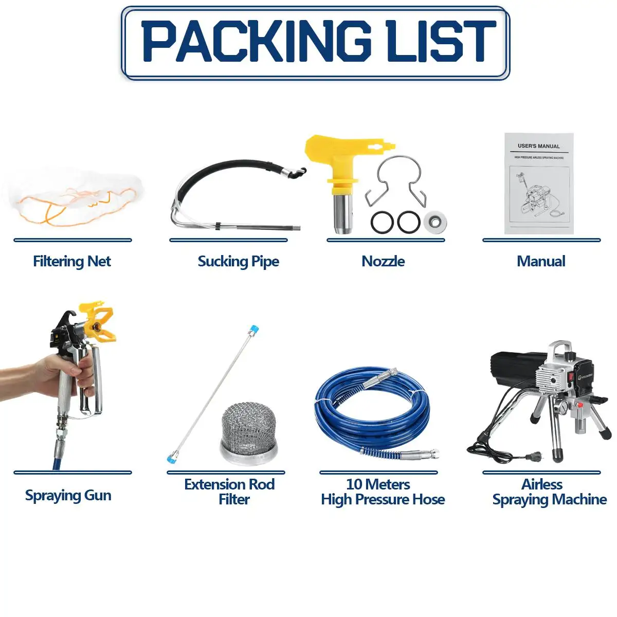 

2000W 3500PSI High-pressure Airless Spraying Machine Professional Airless Spray Gun Airless Paint Sprayer Painting Machine Tool