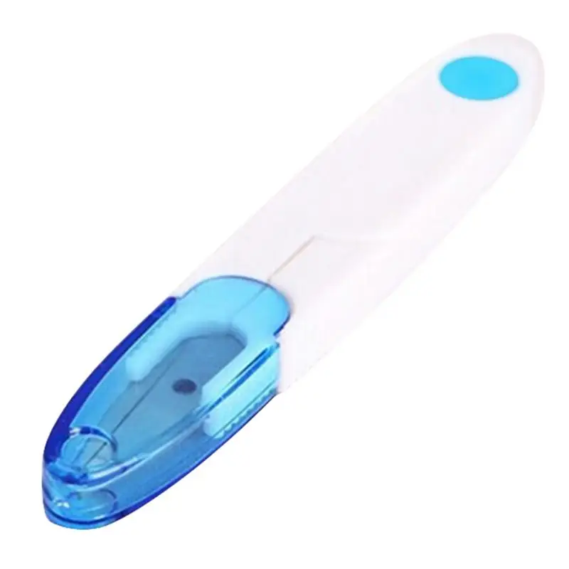 Blue Ножницы для вышивания крестиком из нержавеющей стали с крышкой, резак для резьбы для домашнего сада, рукоделия, u-образные ножницы, швейные инструменты - Цвет: Blue