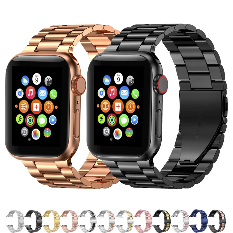 Ремешок из нержавеющей стали для apple watch series 6/5/4/SE/3/2/1 металлический браслет iwatch 44