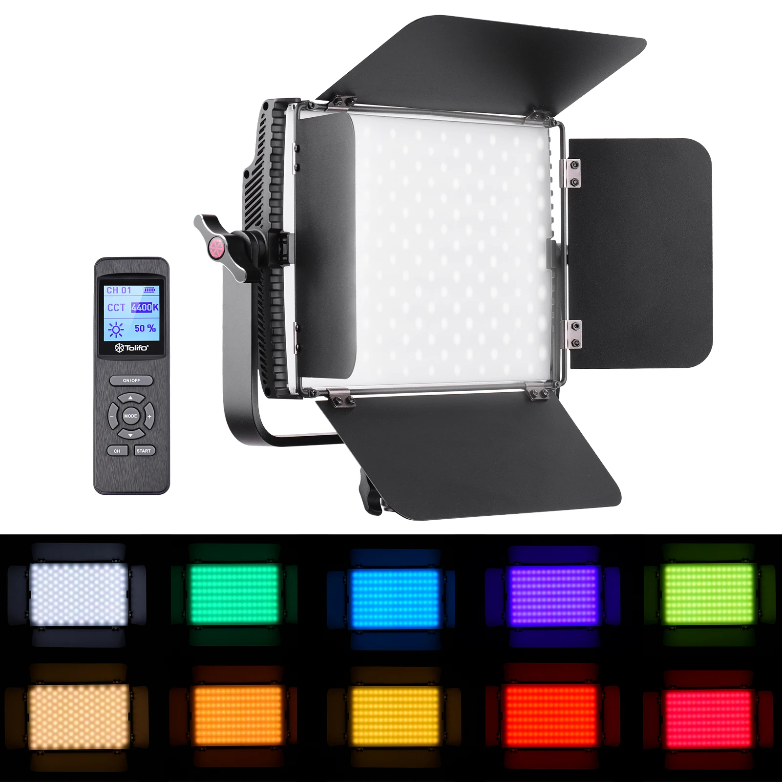 Tolifo GK-S60RGB 60 Вт RGB светодиодный светильник для видеосъемки 3200K-5600K с регулируемой