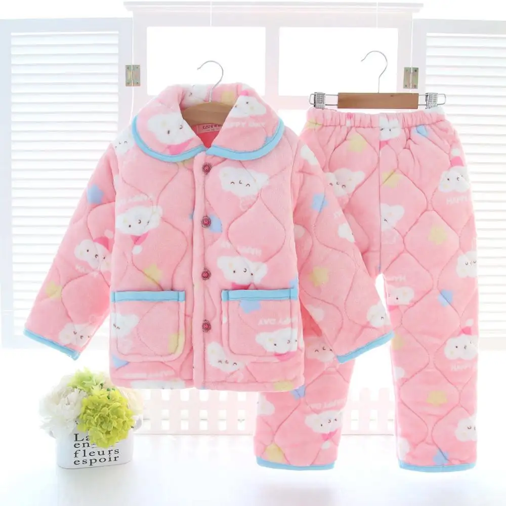 6135 pajama sets Pijama infantil; детская одежда; зимние пижамные комплекты; утепленная Пижама; комплект; детские пижамы; детская фланелевая одежда для сна; пижамы для младенцев - Цвет: 6135 pajama sets