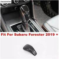 transmission gear shift shifter knob gear head handle decoration cover trim for subaru forester 2019 2022 abs interior kit