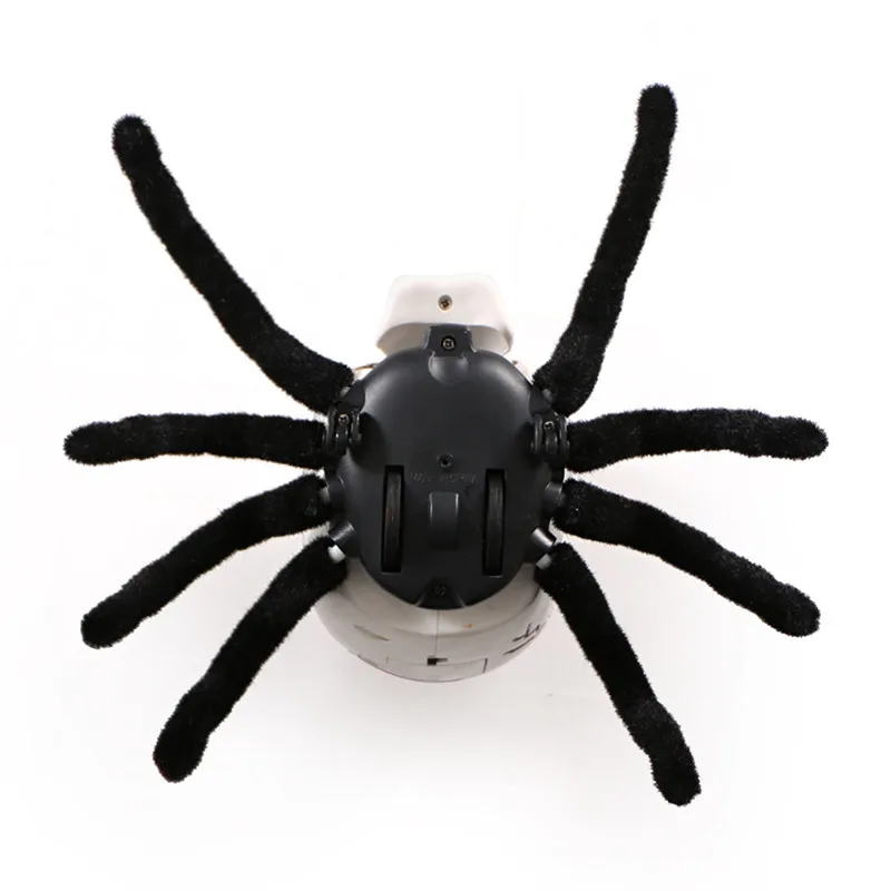 

Funny LED Light Skull Spider Halloween Decoration Porps Horrifying Thrilling Movable Spider with Remote Control Party Ornaments