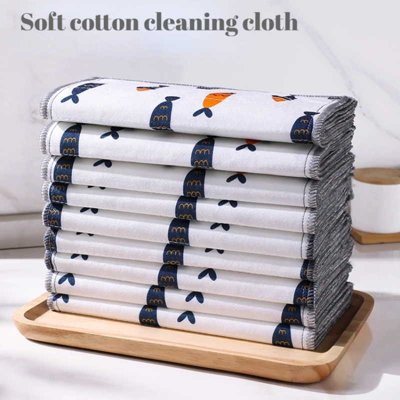 

Dishcloth Kitchen Household Cleaner Water Absorbent Degreasing Pure Cotton Gauze Wipe Table Stain More Easily
