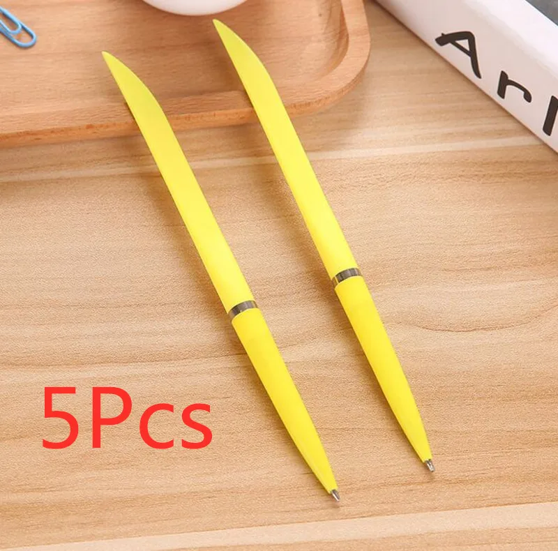 5pcs yellow 5 шт./компл. Красивая шариковая ручка креативная забавная дизайн шариковая ручка распаковки Ножи Для детей Подарочные канцелярские товары для дома и школы канцелярские принадлежности - Цвет: 5pcs yellow