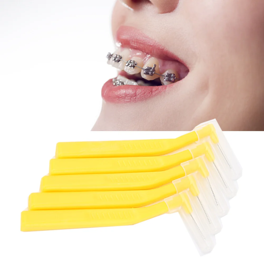 

20Pcs Steel Wire Spiral Type L-Shaped Orthodontic Interdental Brush Soft Hair Bushy Delicate Removal Tooth Deep Tartar Cleaning