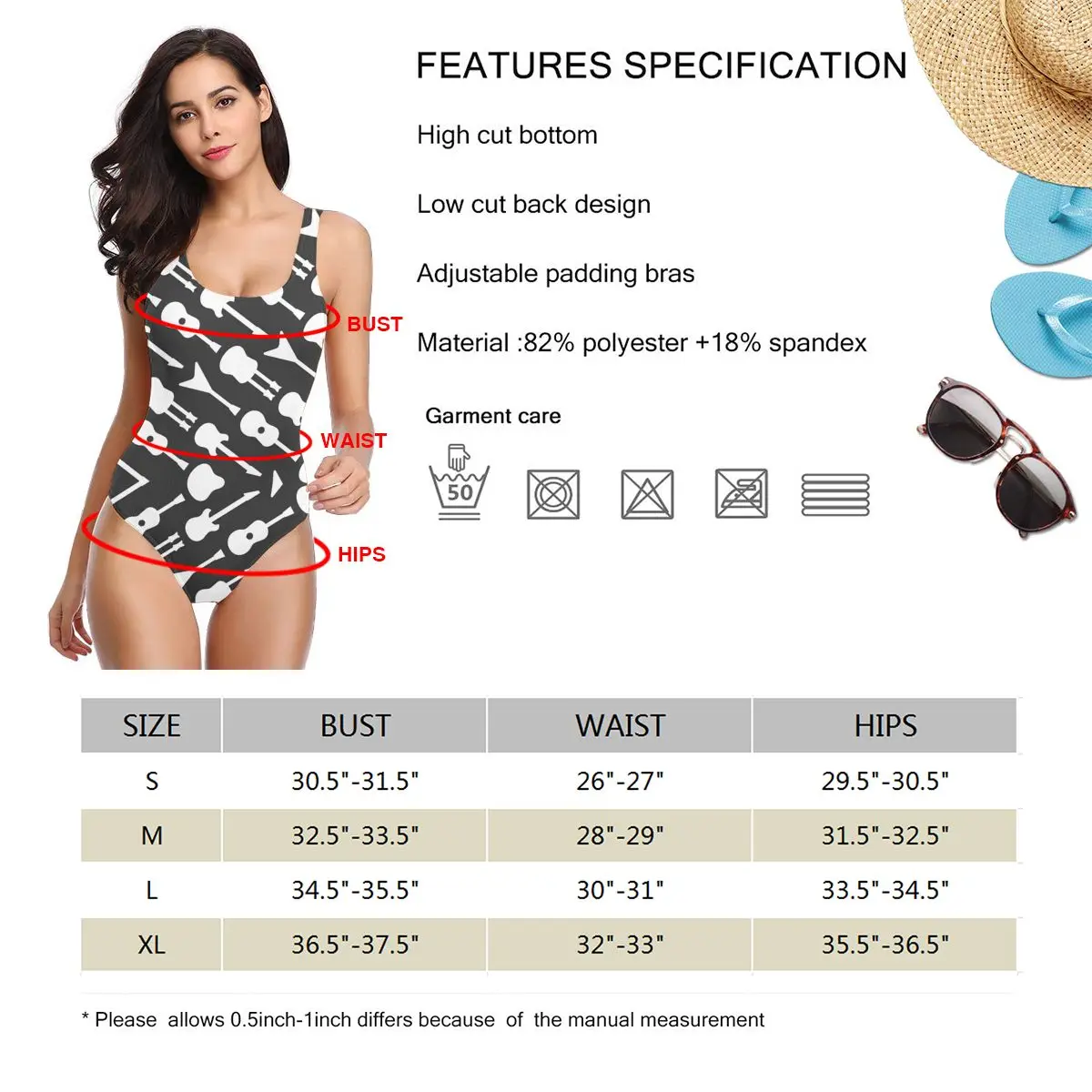 

Sexy Bikinis Bikini 2021 Hot Sale Swimsuit Female SwimwearIllustrated Electric Guitars Women Biquini