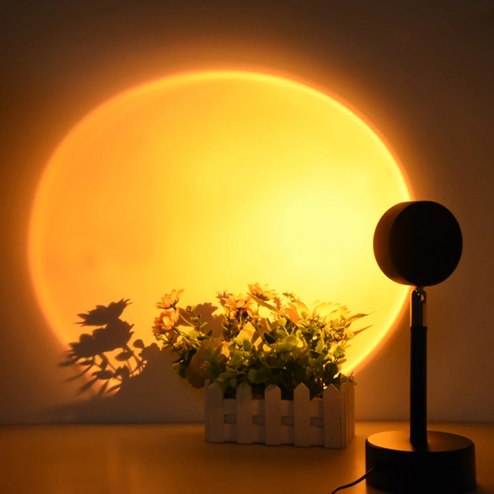 

Sunset Projection Lamp Rainbow LED Light With Floor Stand Romantic Atmosphere Light Coffe Shop Home Background Wall Decor P45