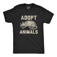 mens adopt animals humor t shirt funny opossum trash graphic novelty tee