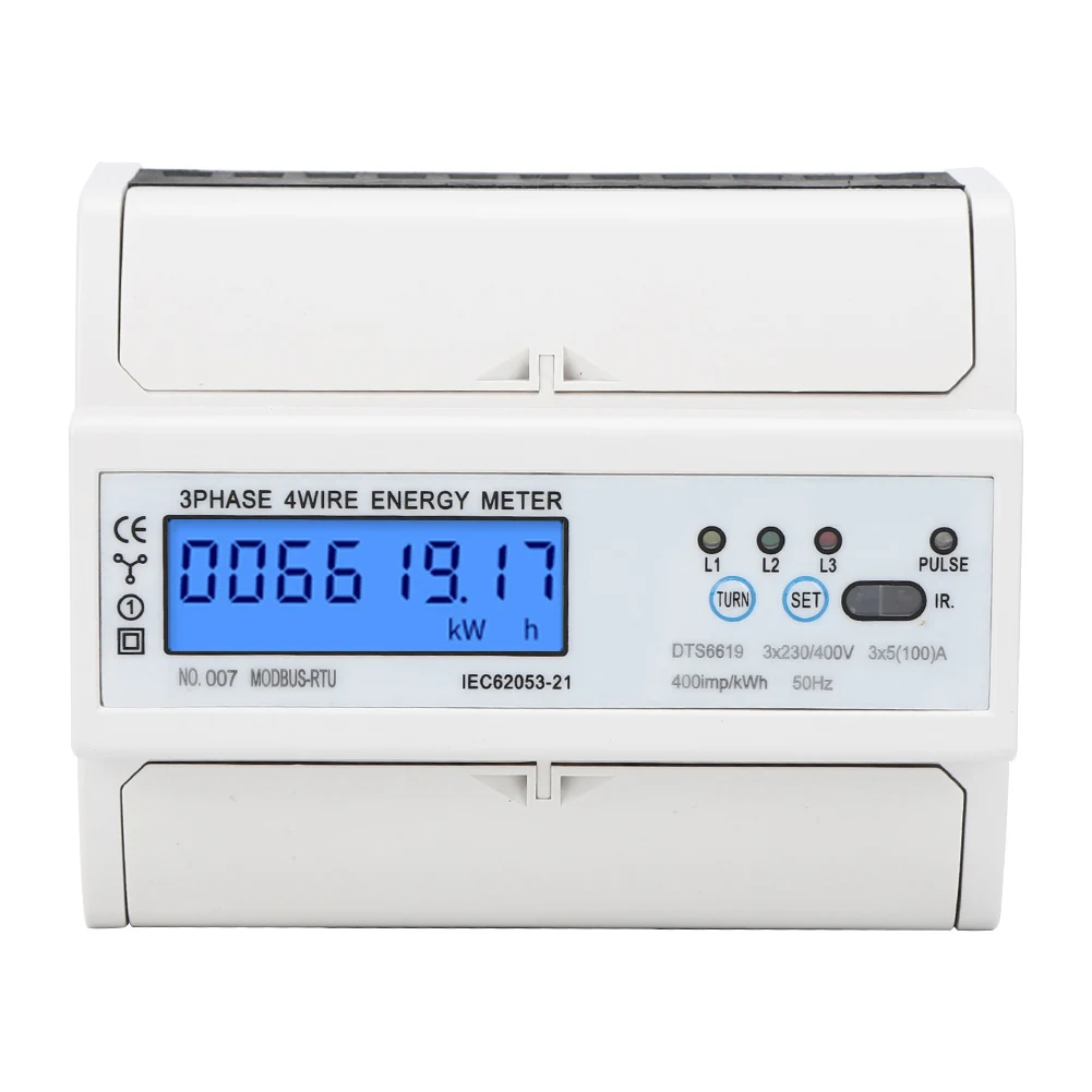 DTS6619 016/017 Din Rail 3 фазы 4 провода счетчика энергии цифровой прибор для измерения