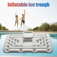 inflatable beer table 28 cup holes swimming pool party game water drink food holder cooler floating pong table accessories