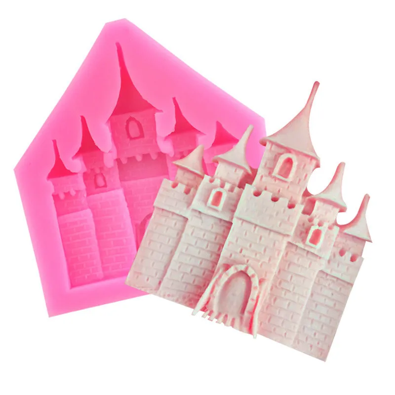 

Castle House Polymer Clay Mold 3d Panel Molds for Gypsum Concrete Cement Forma Silikonowa for Candles Making Epoxy Resin Mold