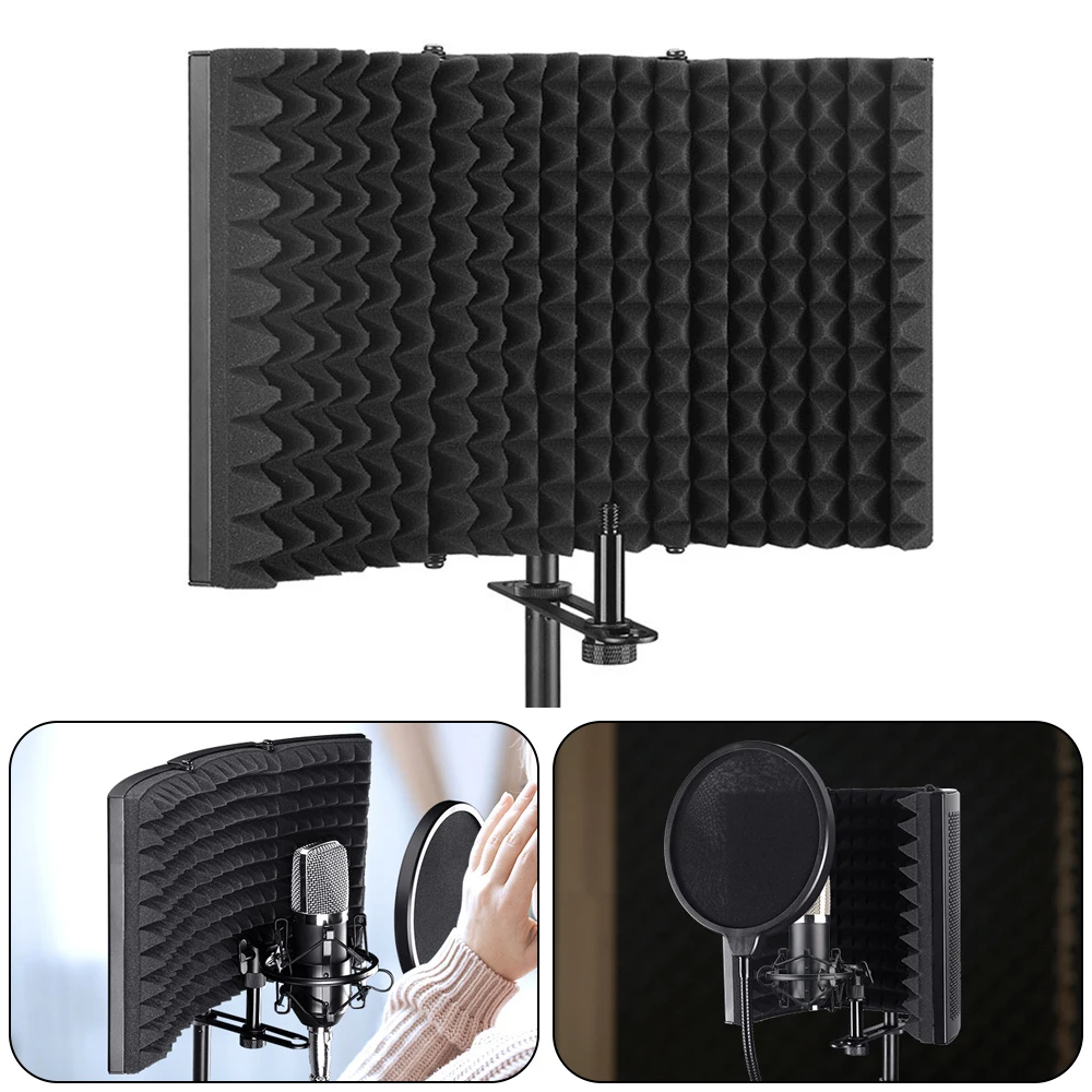 Foldable Microphone Isolation Foams Panel for Recording Live Broadcast Accessories | Электроника
