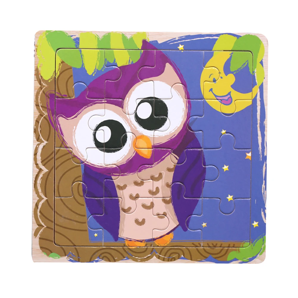 

15x15cm Wooden Colorful Insect Animal Jigsaw Puzzles Board Kids Intellectual Toy Early childhood educational toys