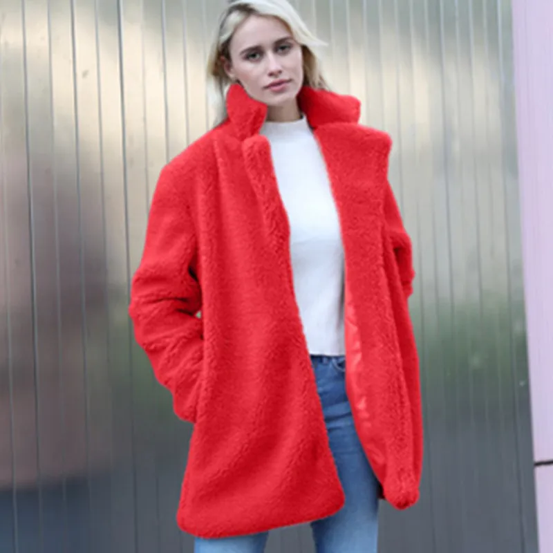 Зимнее новое пальто из искусственного меха для девушек большой размер свободное