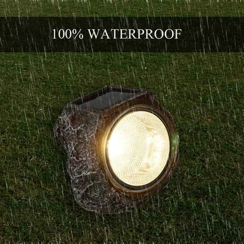 

Solar Rock Lamp, 10 LED Outdoor Solar Garden Stone Rock Lamp for Courtyard, Passage (Warm White)