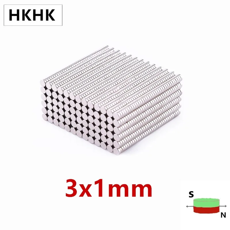 HKHK 50 10000 шт Мини Магнит Dia.3x1 мм 1 магнитный датчик 3 x Сильный стандарт 3x1
