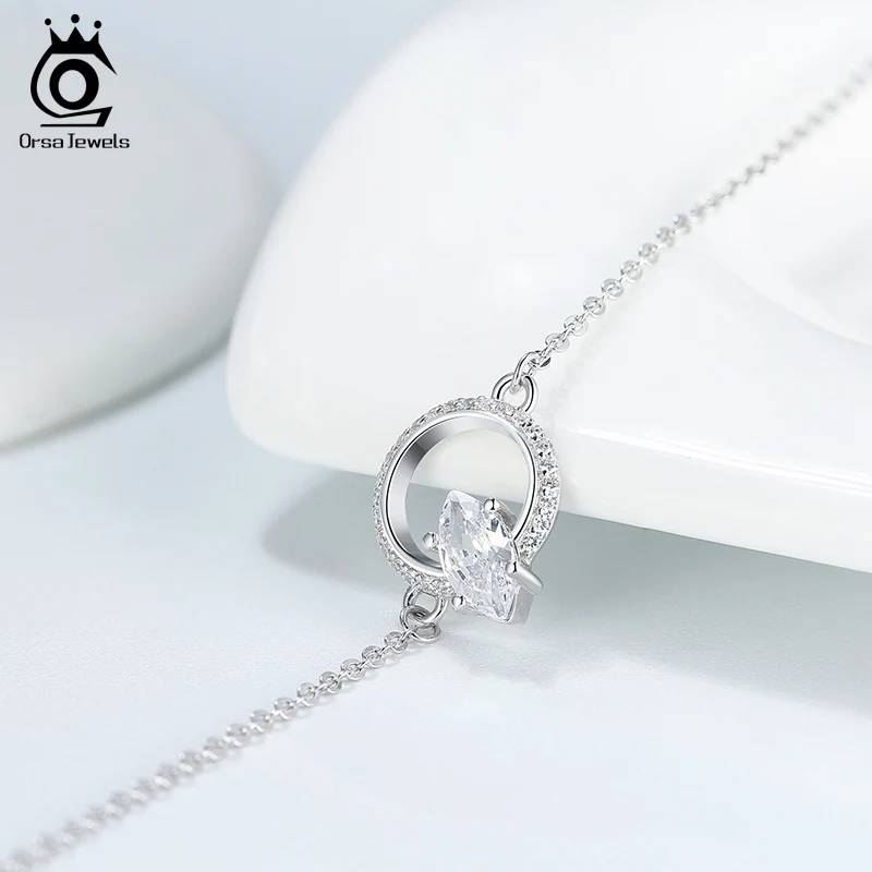 ORSA JEWELS стильный женский свадебный комплект ювелирных изделий из серебра 925 пробы