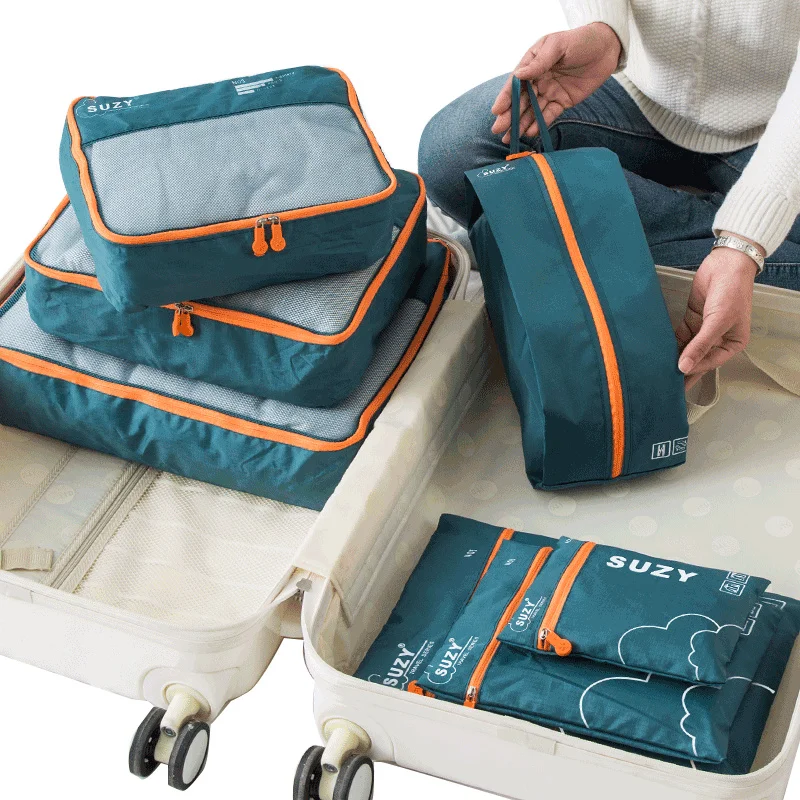 

7pcs Portable Travel Storage Bags Clothes Shoes Organizer Cosmetic Toiletry Pouch Luggage Kit Accessories Supplies