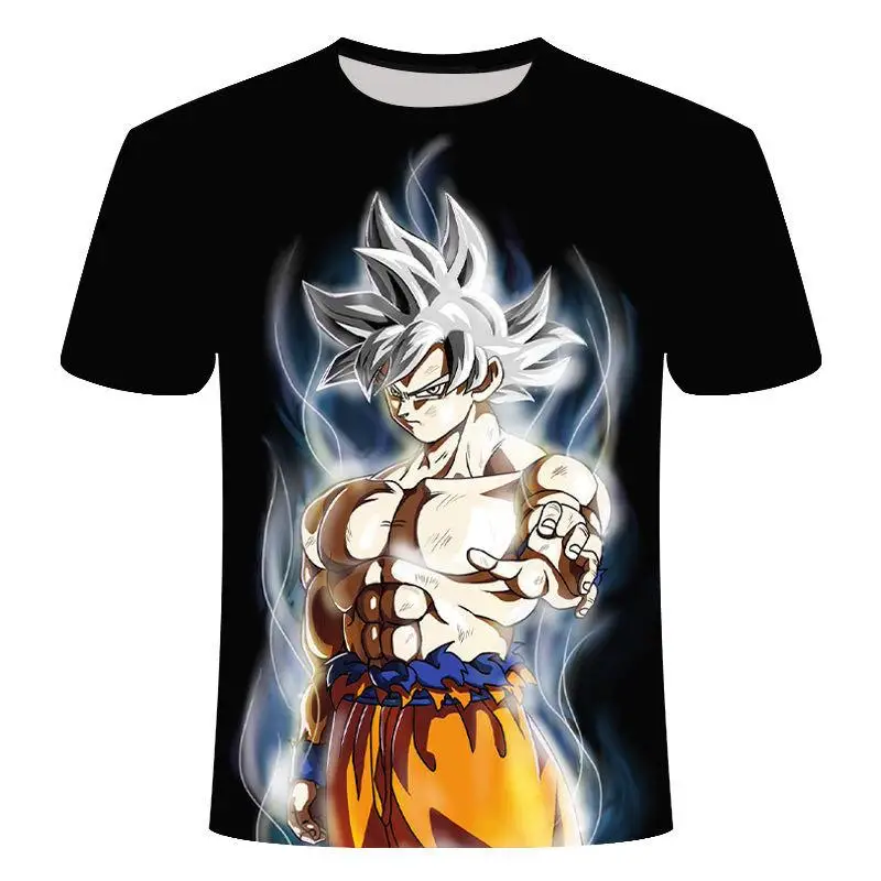 Новый 2019 мужские 3D футболка Dragon Ball Z Ultra инстинкт Гоку сайяна синего цвета с