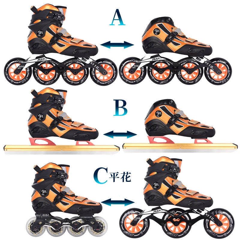 Оригинальные JU-F многофункциональные скоростные роликовые коньки скольжение
