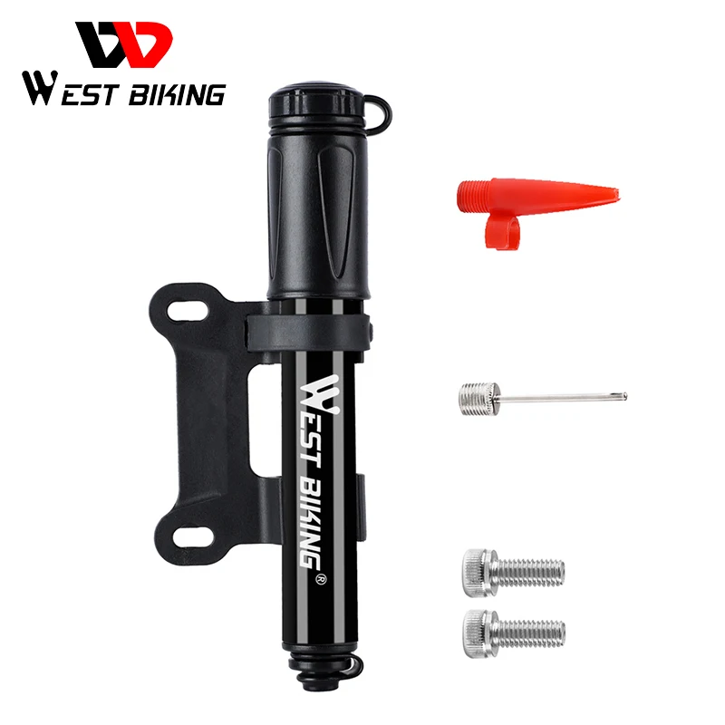 

WEST BIKING Portable MTB Bike Pump 100Psi Mini Cycling Tire Inflator Hand Air Pump Bike Accessories Mountain Road Bicycle Pump