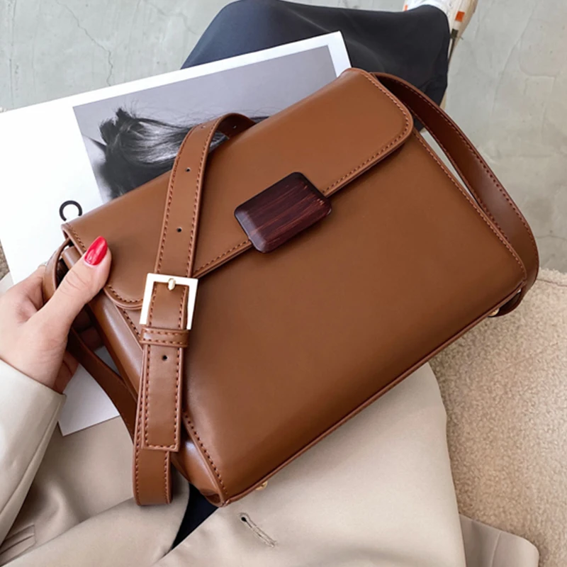 Однотонная Ретро Сумка конверт из искусственной кожи сумки на плечо для женщин