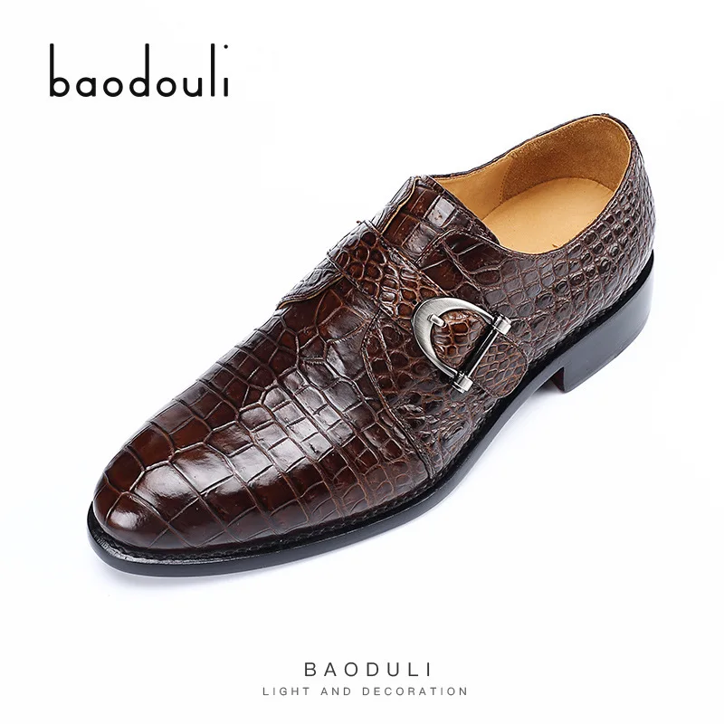 

The new 2020 alligator shoes men's shoes business suits classic male crocodile belly leather shoes
