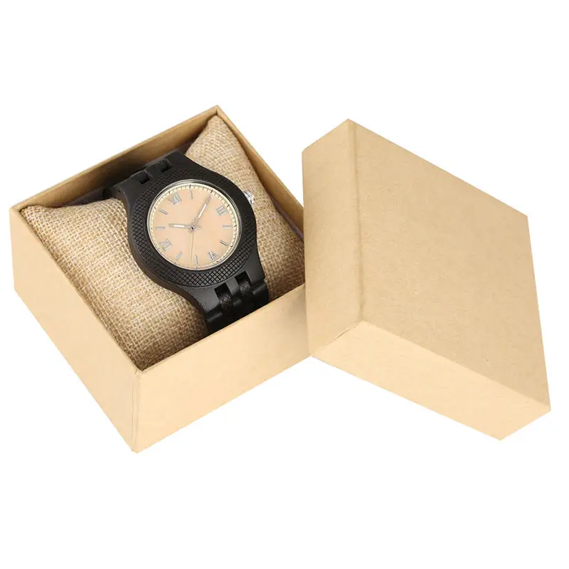 

YISUYA Black Ebony Wooden Women Watch Clear Dial Quartz Watches Male Fashion Luminous Pointers Gift Christmas montre femme