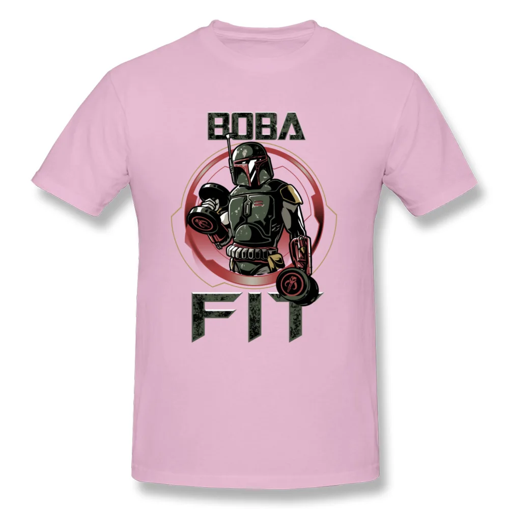 Boba Fit футболка для мужчин забавные Звездные войны тренировки Футболка фирменная Новинка 80s Топы И Футболки с принтом мужская хлопковая одежда ретро Boba Fett рубашка - Цвет: Pink