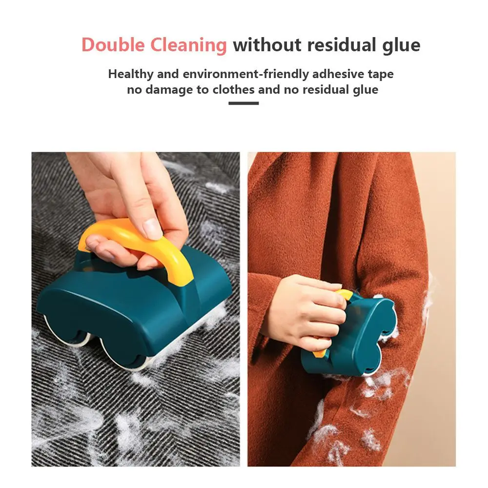 

Wiper Pet Hair Remover Drum-type Remove dust Tear paper Lint Brush Tearable Roll Paper Double Roller Lint Rollers