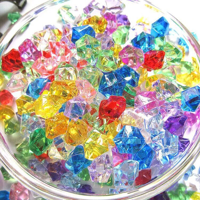 

Plastic Gems Ice Grains Colorful Small Stones Ice Rock Stones Vase Acrylic Gems Jewels For Wedding Party Decor Table Beads