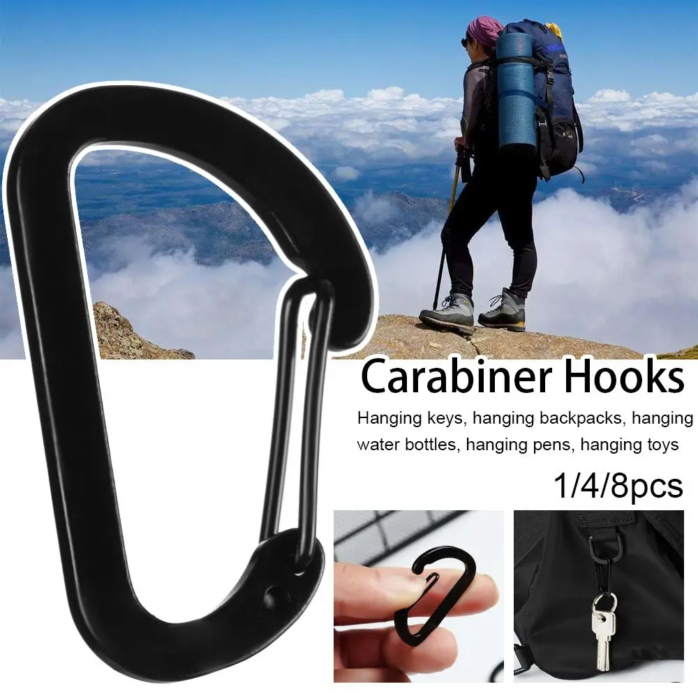 

1/4/8pcs Quickdraws Packback Buckles Climbing Camping Hiking Outdoor D Carabiner Snap Clip Keychain Water Bottle Hooks