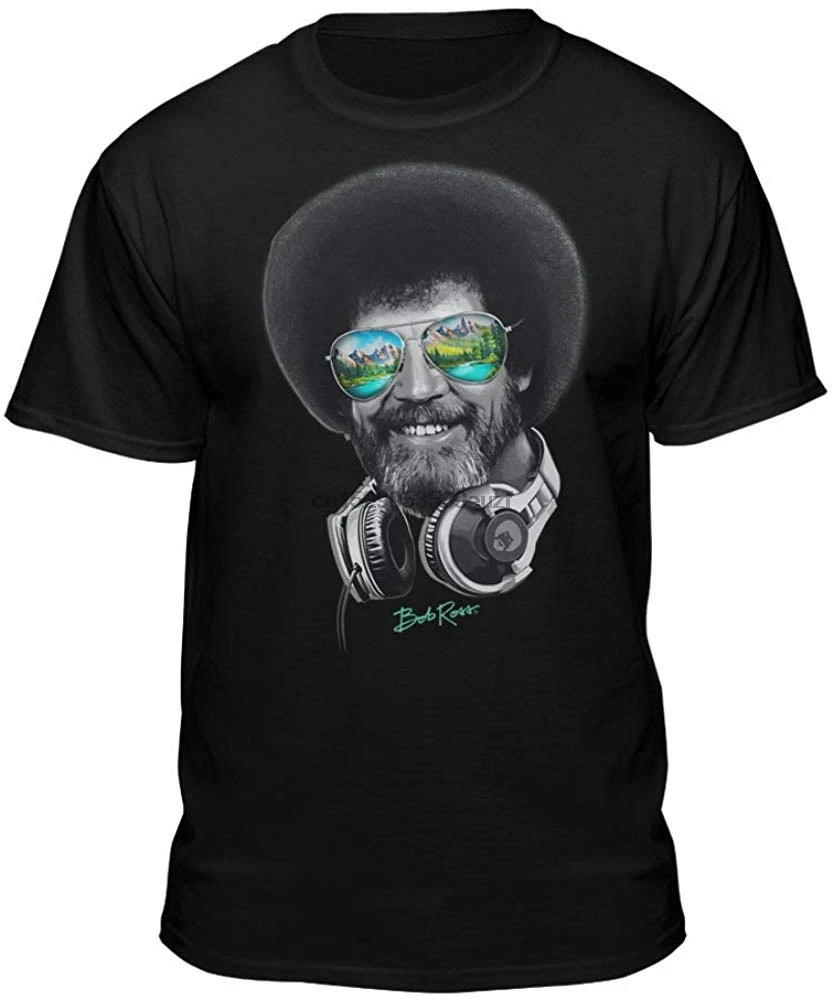 DJ Bob Ross Officially Licensed Headphone Shades Men And Women Short Sleeve T Shirt Multiple Colors Plus Size TEE |
