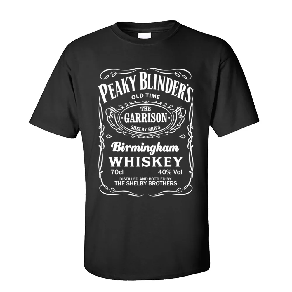 

Peaky Blinders Whiskey T Shirt Short Sleeve Tshirt Father Day O-Neck Cotton Tops Tees for Men T-Shirt Custom Graphic
