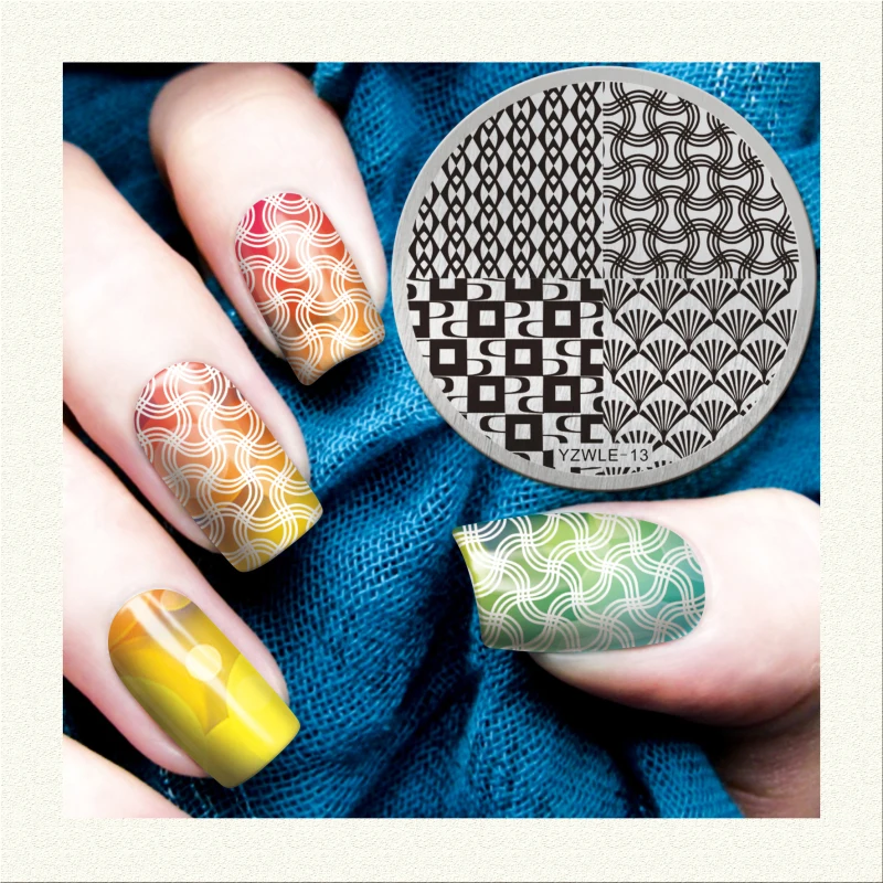 Пластина с изображениями для нейл арта 5 6 см Нержавеющая сталь шаблон ногтей