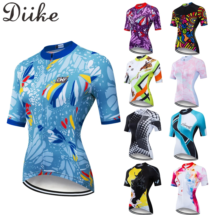 Женская футболка с коротким рукавом цветочным принтом|Майки для велоспорта| |