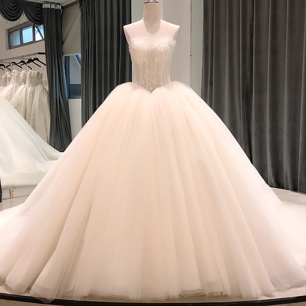 

ТРАПЕЦИЕВИДНОЕ белое свадебное платье цвета слоновой кости, свадебные платья для девушек, официальное Тюлевое строгие кружевные без рукав...