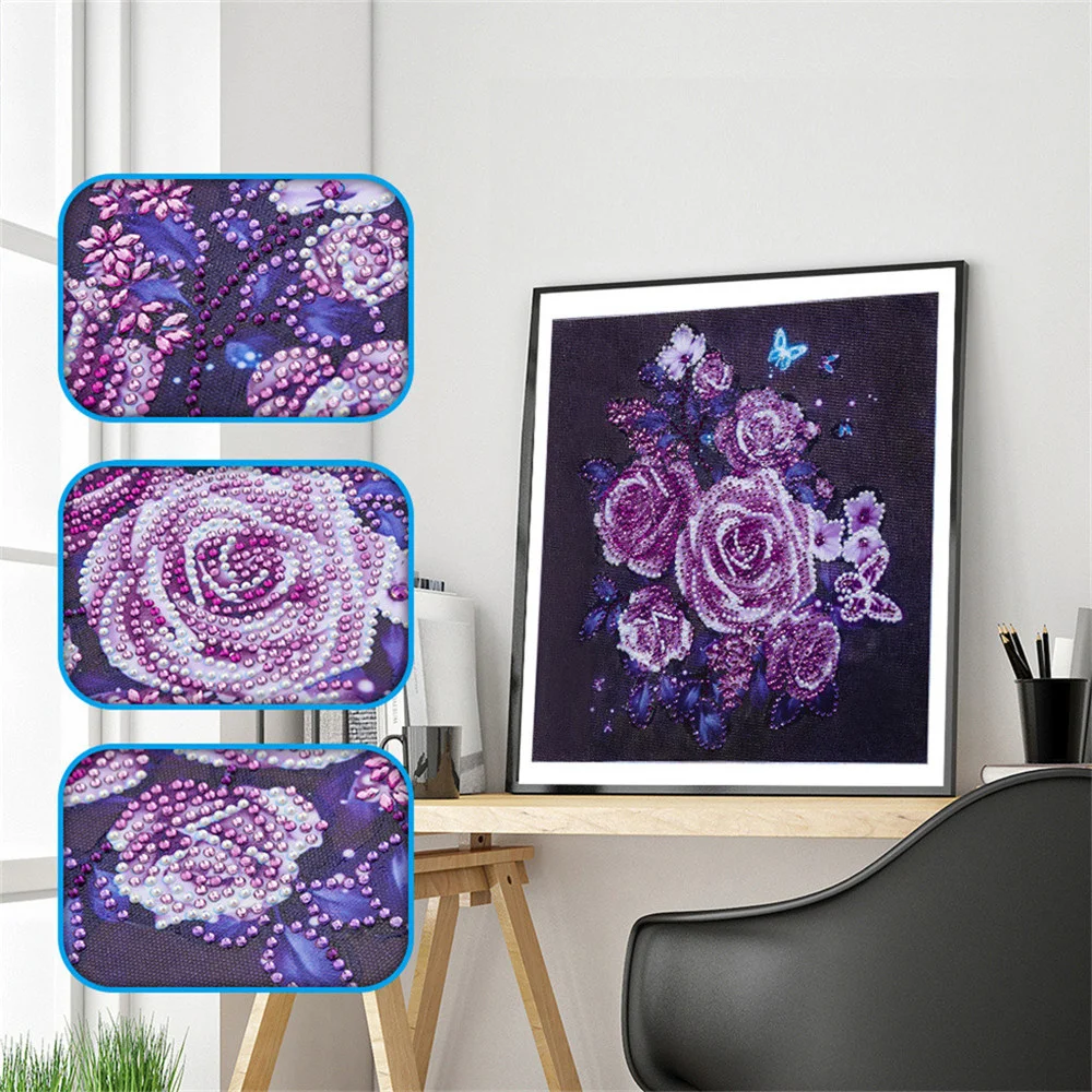 

Huacan DIY Special Shape Diamond Painting Mandala Flower Part Drill Diamond Embroidery Mosaic Rose Butterfly Home Decor